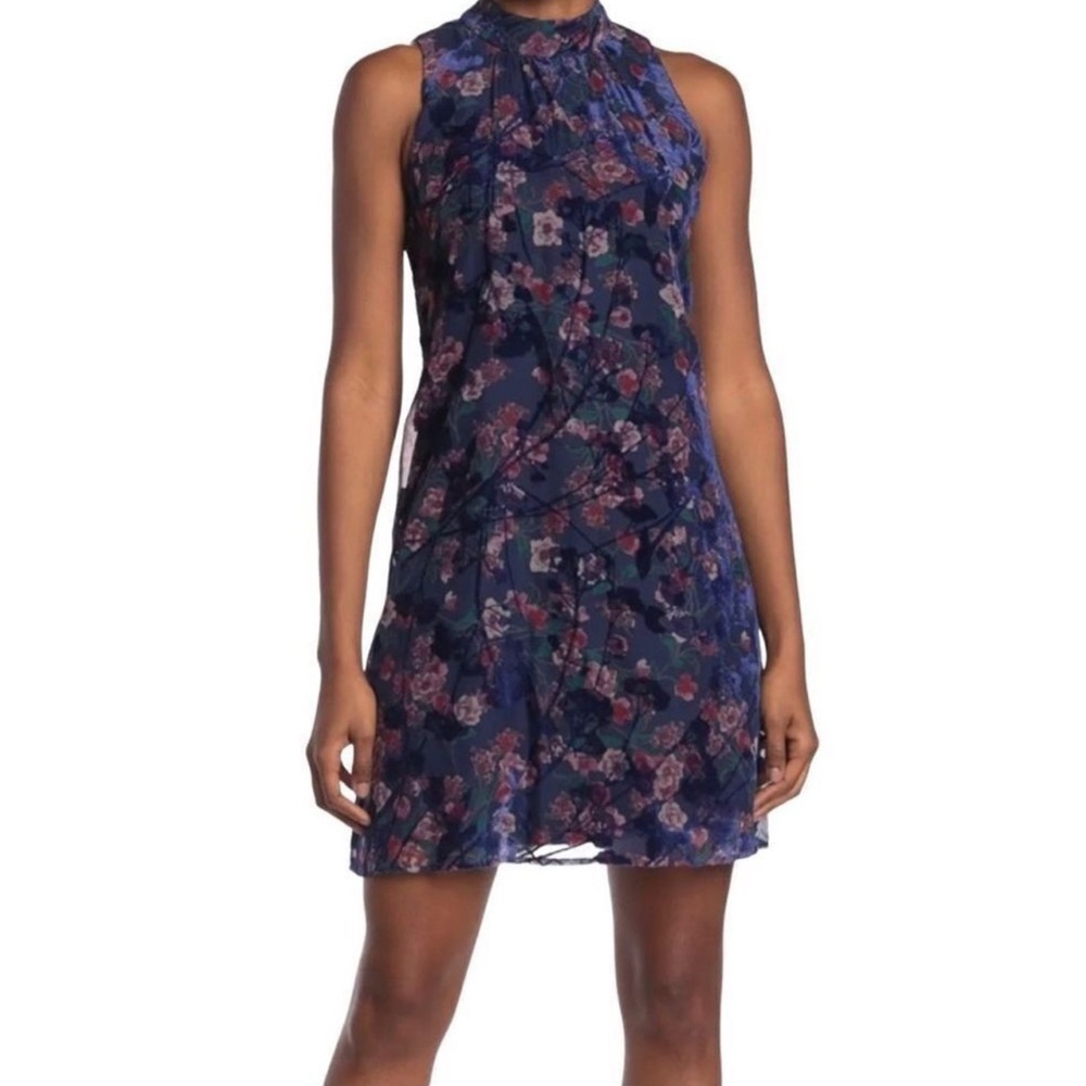 Tommy Hilfiger Sleeveless Floral Print Velvet Burnout Dress Size 4 EUC